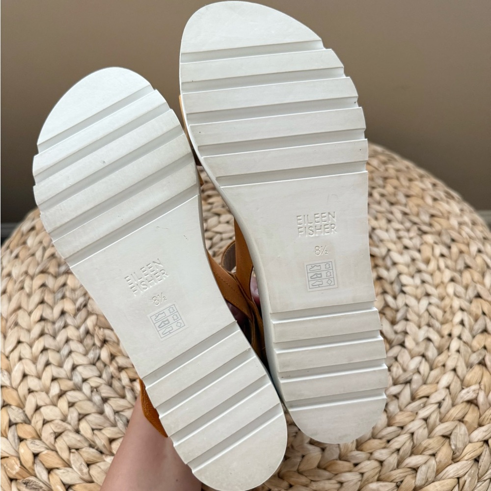 Eileen Fisher Luck Smooth Leather Sandals - Picture 8 of 9